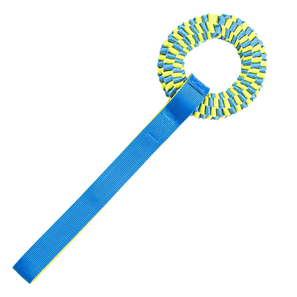 Duvo Supa' Nylon Tug Hoop 50 x 15cm - Blue/Yellow
