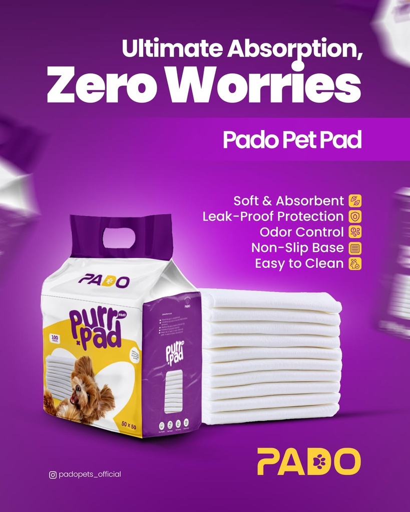Pado Pet Pad - Advanced Layer Protection - 60 x 60cm - 40pcs