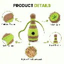 Pado Skittle Nylon and Wood TPR Dog Treat Toy 15.2x6.2x6.2 cm