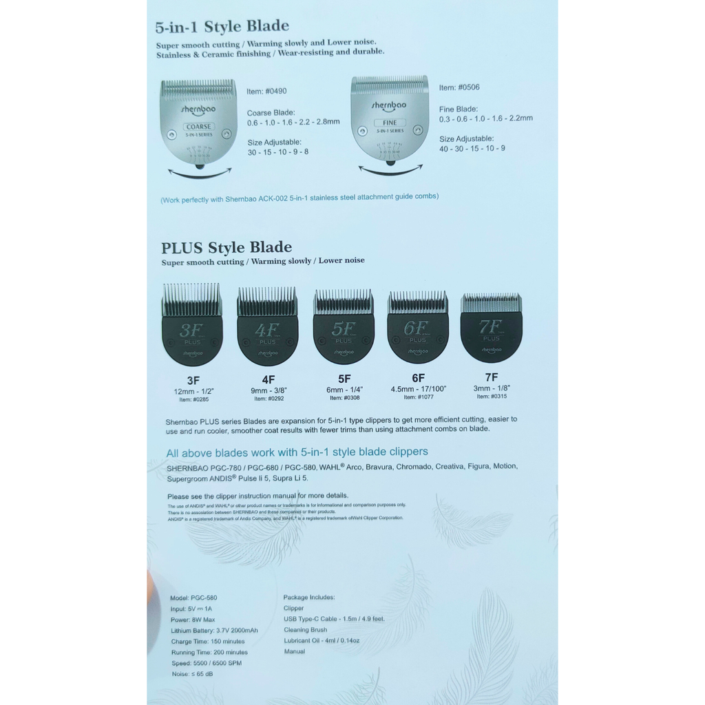 Shernbao NEW 5-in-1 Blade Clipper PGC-580