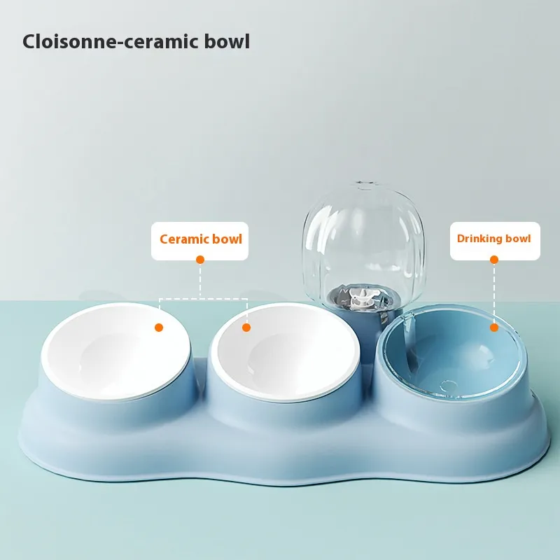 Pado Tripple Bowl with Dispenser-Purple  43*13*23cm 