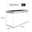 Aquael Aquarium Set Glossy ST Day & Night-Grey-100 x 40 x 63cm [215Litres]