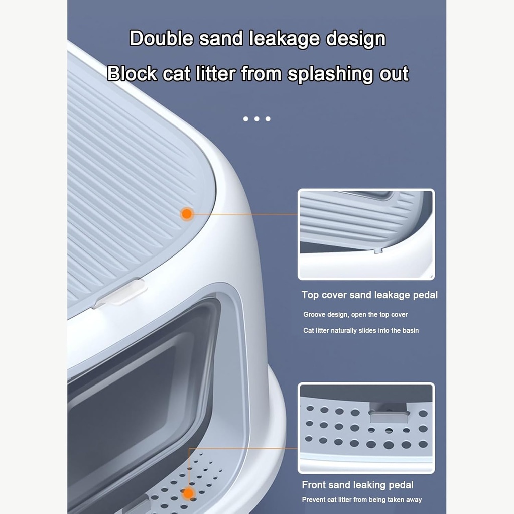 Pado Open Top Cat Litter Box  40*39*52cm-Grey