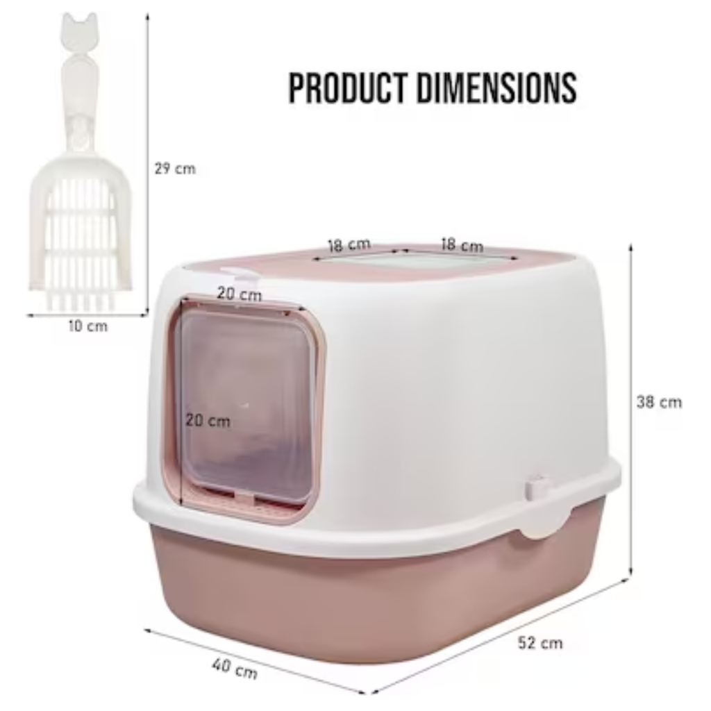 Pado Open Top Cat Litter Box  40*39*52cm-Pink