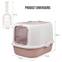 Pado Open Top Cat Litter Box  40*39*52cm-Pink