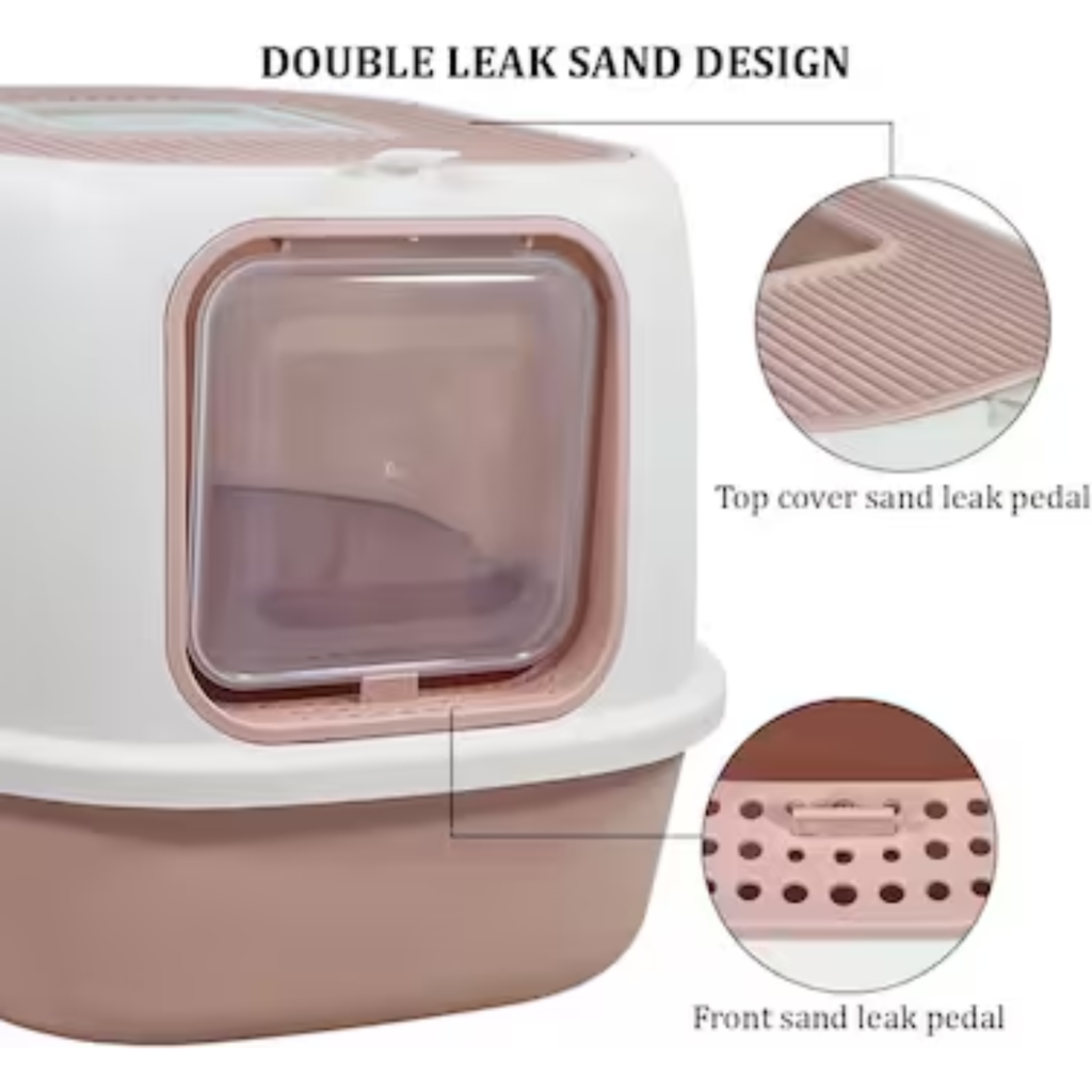 Pado Open Top Cat Litter Box  40*39*52cm-Pink