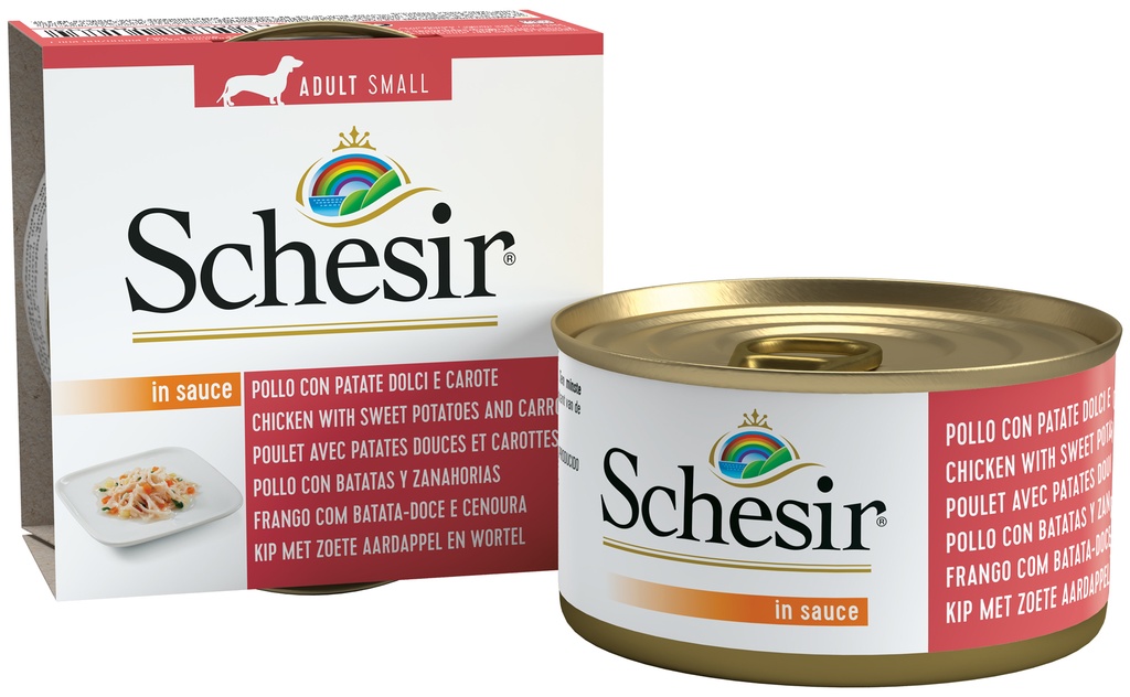 Schesir Dog Wet Food Can-Chicken with Potatoes and Carrots - (Min Order 85g- 14pcs)[Weight - 85g]