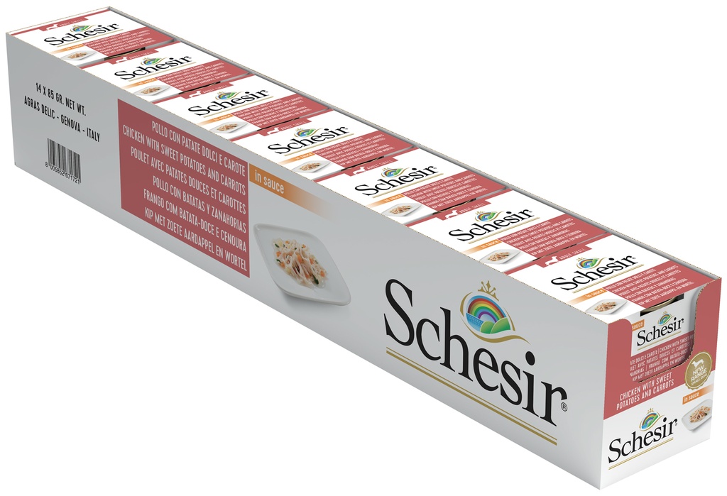 Schesir Dog Wet Food Can-Chicken with Potatoes and Carrots - (Min Order 85g- 14pcs)[Weight - 85g]