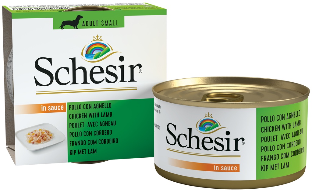 Schesir Dog Wet Food Can-Chicken with Lamb - (Min Order 85g- 14pcs)[Weight - 85g]