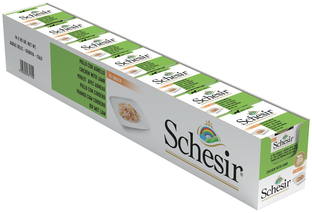 Schesir Dog Wet Food Can-Chicken with Lamb - (Min Order 85g- 14pcs)[Weight - 85g]