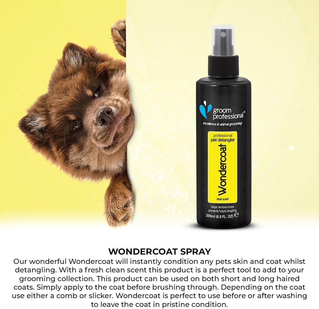 Groom Professional Wondercoat Pet Detangler[Volume - 200 ml, Flavor - Fresh scent]