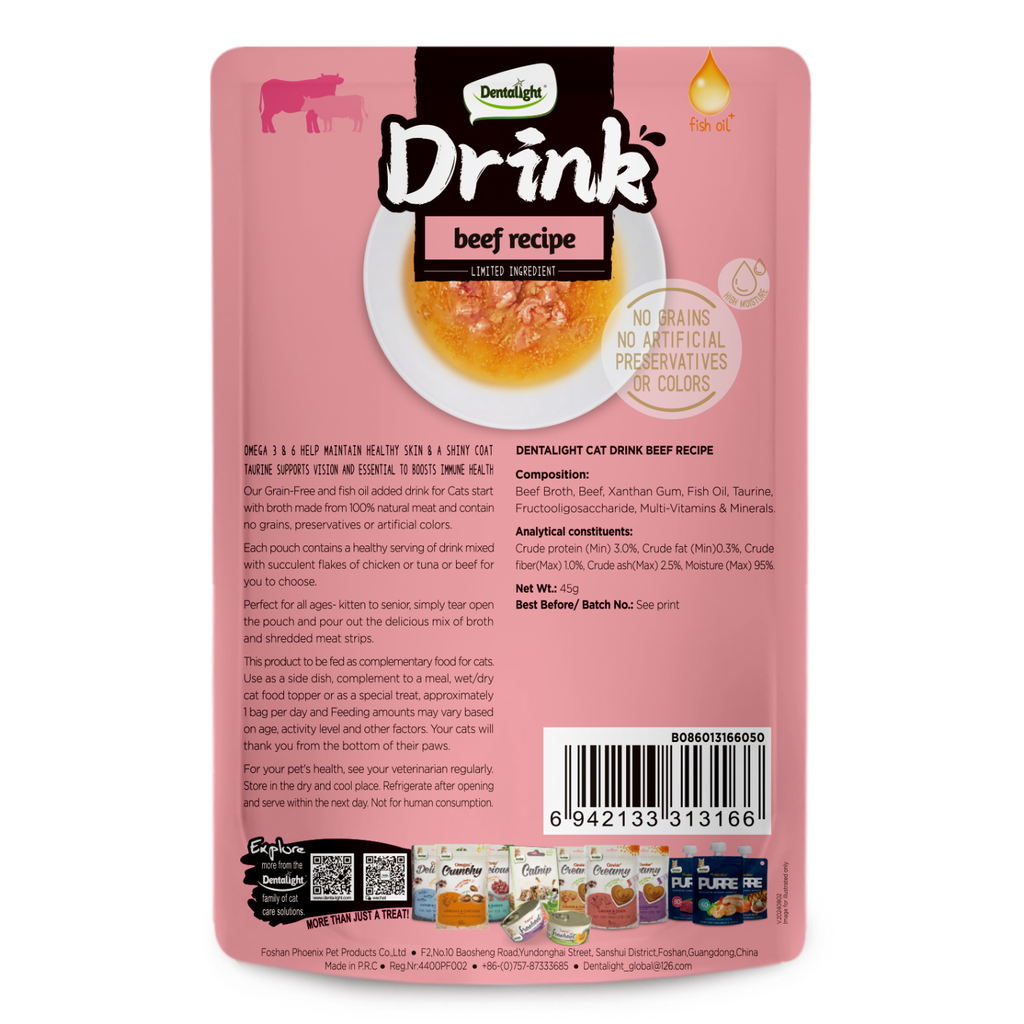 Dentalight Cat Drink-Beef 45g
