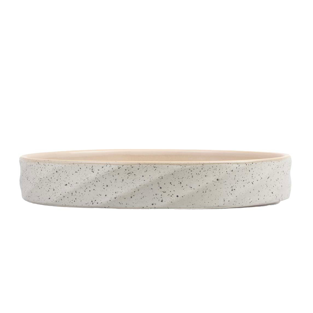 Duvo Feeding Plate-Stone-Wavy dune 260ml - 14,5x14,5x3cm [Grey-green]