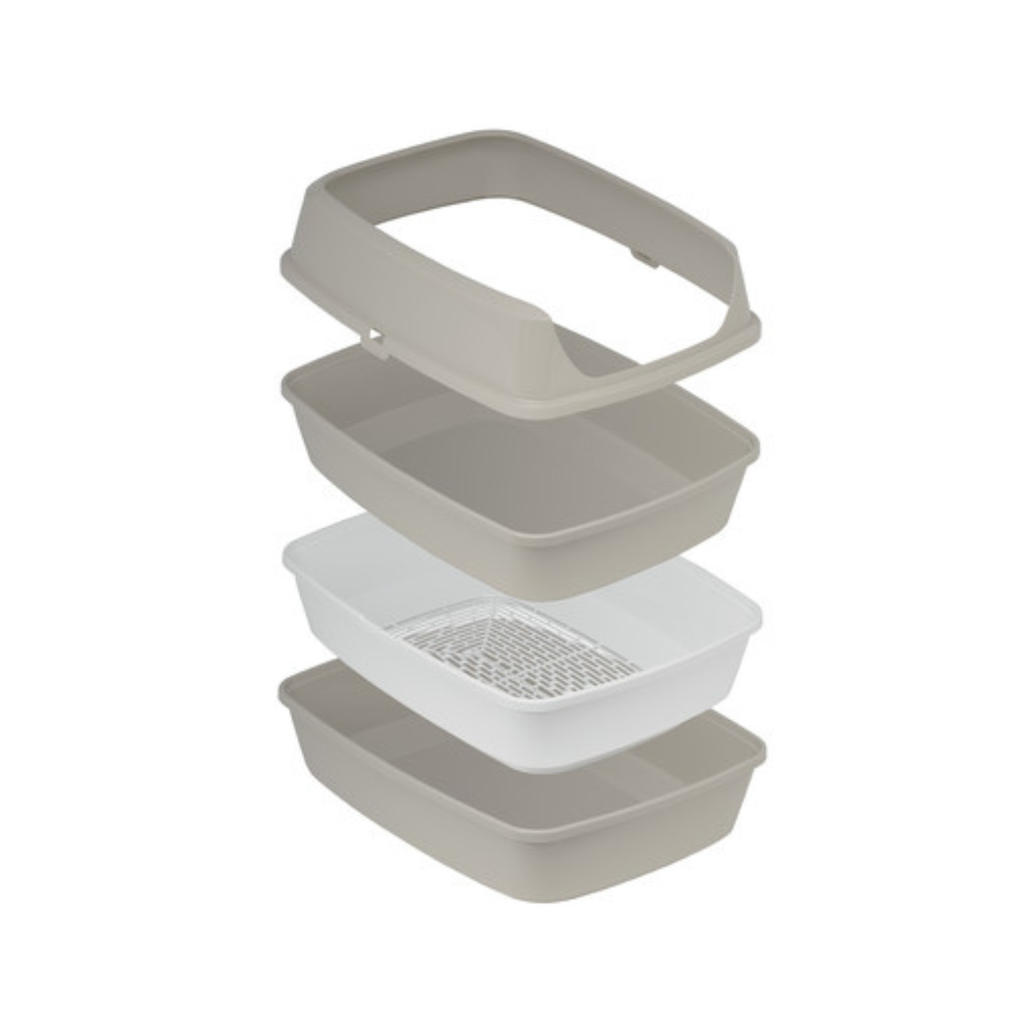 Moderna Lift to Sift -Open Cat Litter Box (Grey+Lemon)[Size - L]
