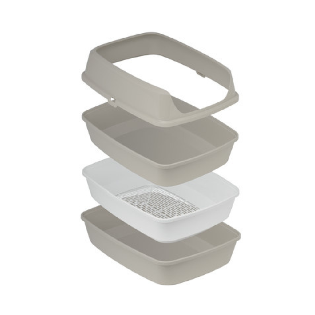 Moderna Lift to Sift -Open Cat Litter Box (Grey+Lemon)[Size - XL]