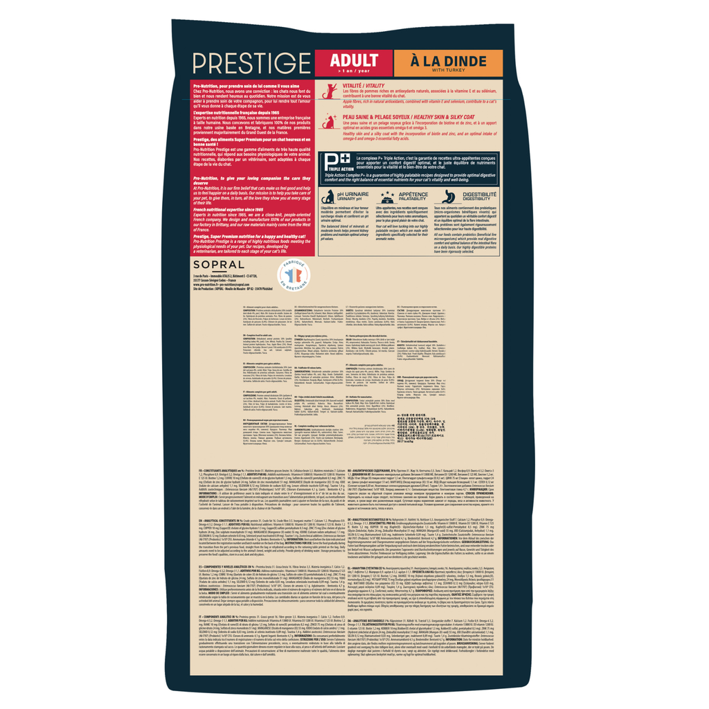 Pro nutrition Prestige Cat Adult Turkey 10Kg