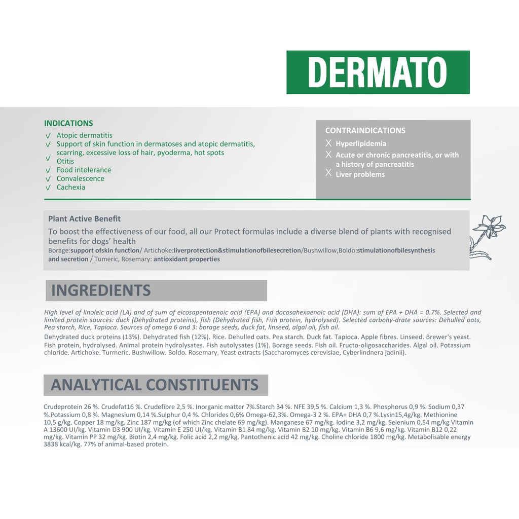 Pro nutrition Protect Dermato[Dermatological]-Dog Food For Adult All Sizes 2kg 