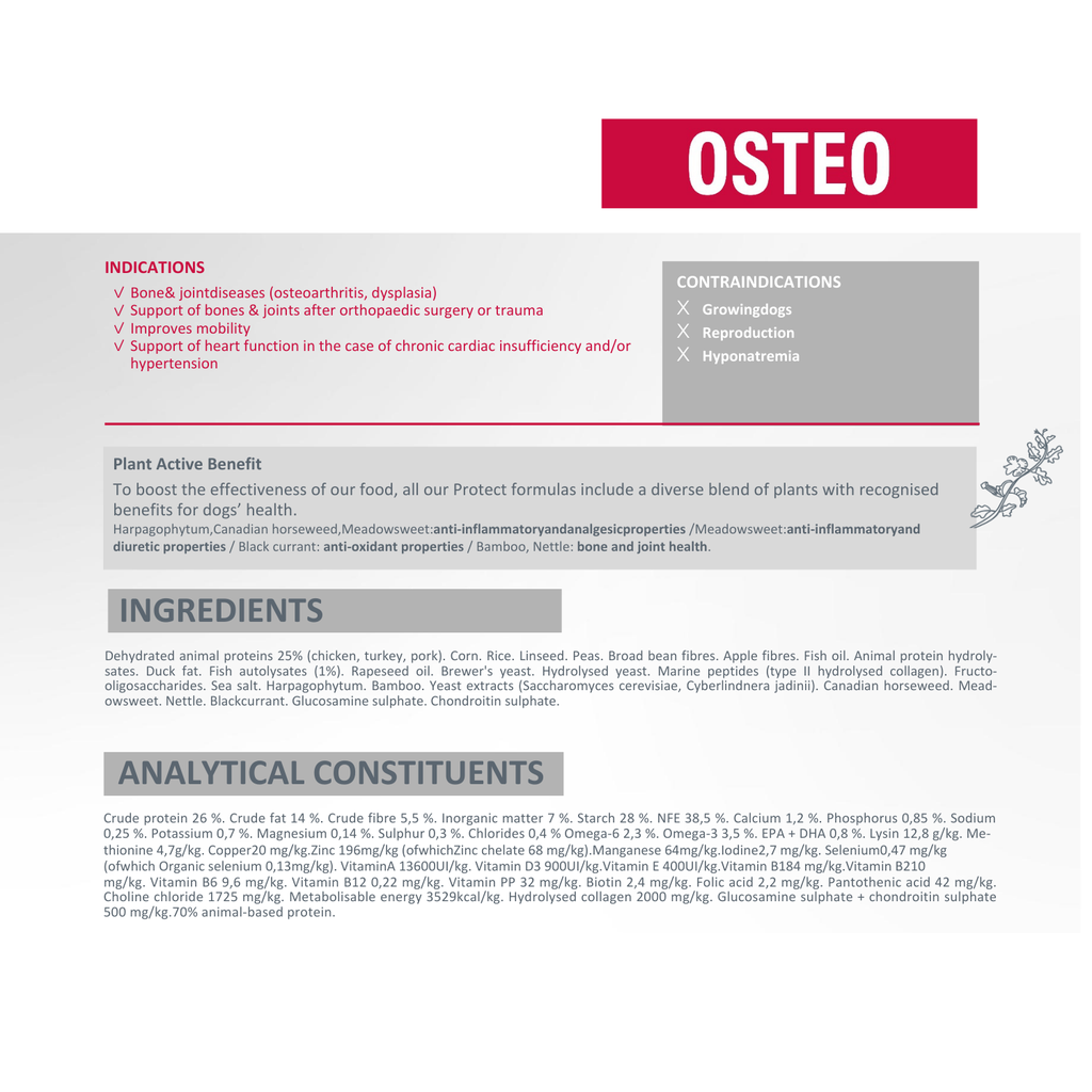 Pro nutrition Protect Osteo[Bone & Joint]-Dog Food For Adult All Sizes 2kg 