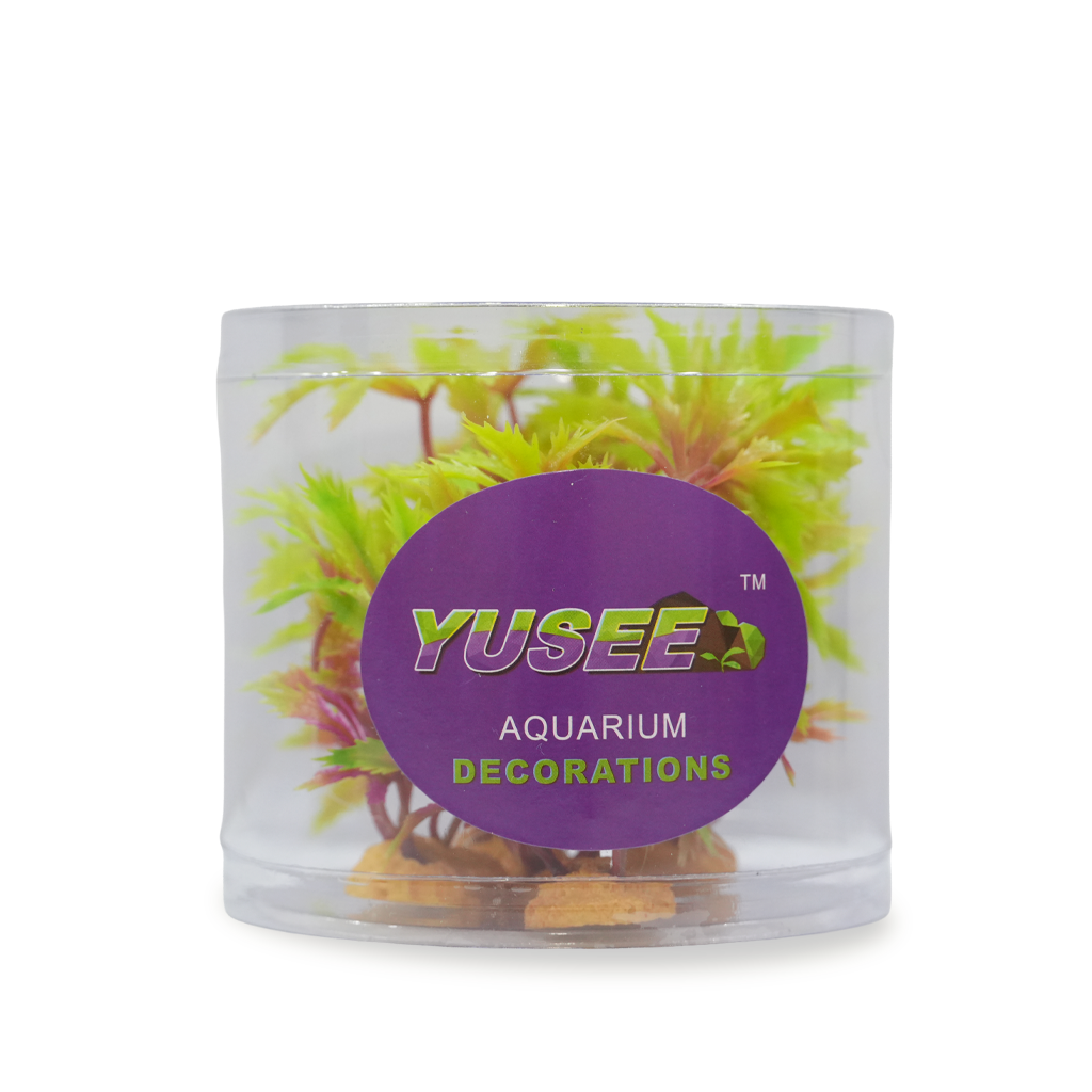Yusee Aquarium Decorations - Artificial Plant YS-70513-4 [Height:4"]