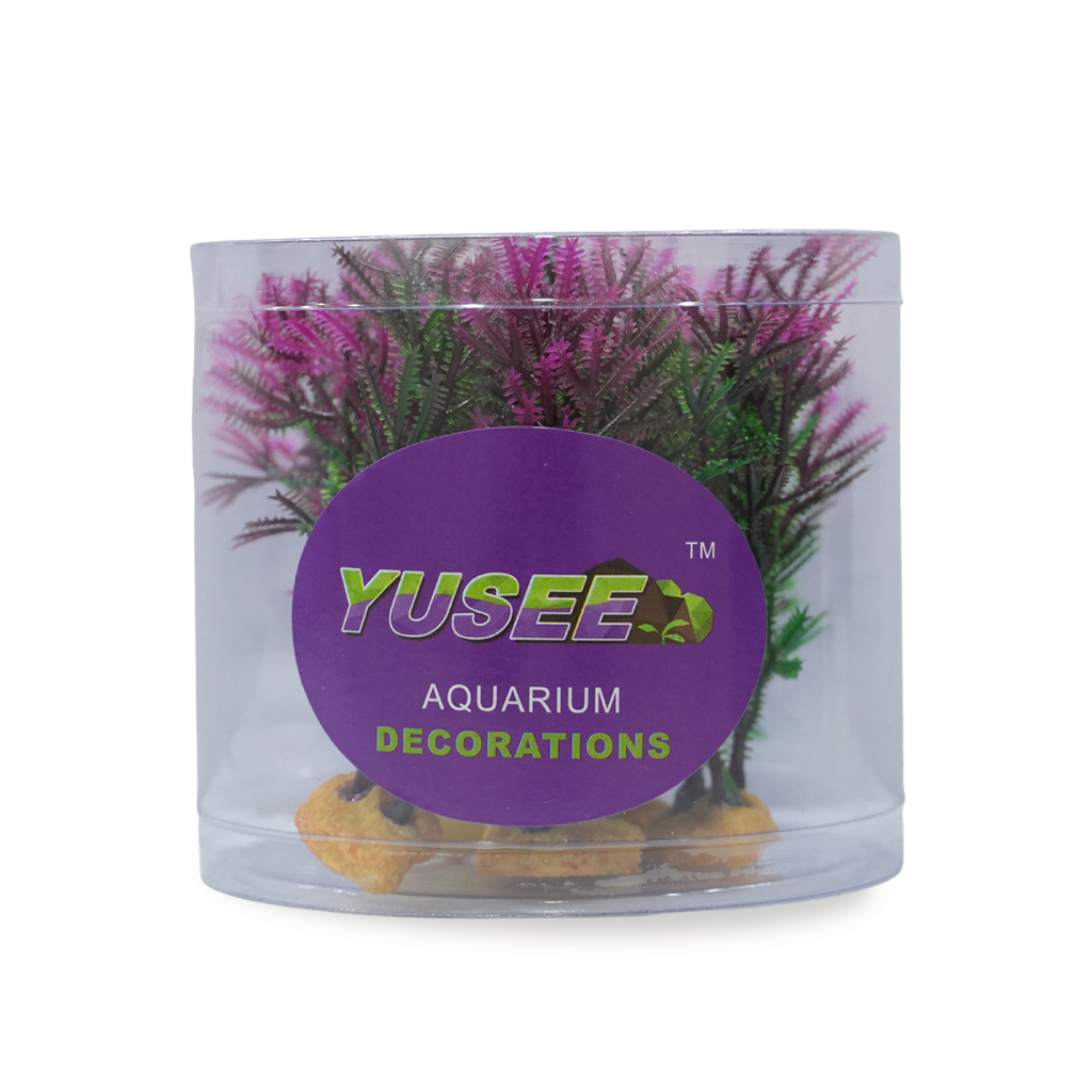 Yusee Aquarium Decorations - Artificial Plant YS-70529-4 [Height:4"]