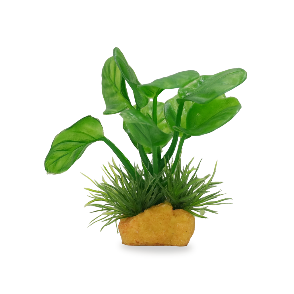 Yusee Aquarium Decorations - Artificial Plant YS-70536-4 [Height:4"]
