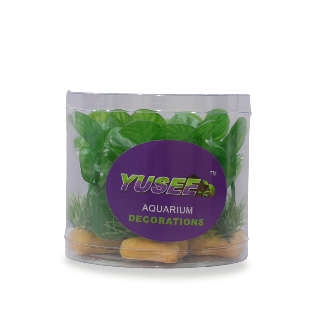 Yusee Aquarium Decorations - Artificial Plant YS-70536-4 [Height:4"]