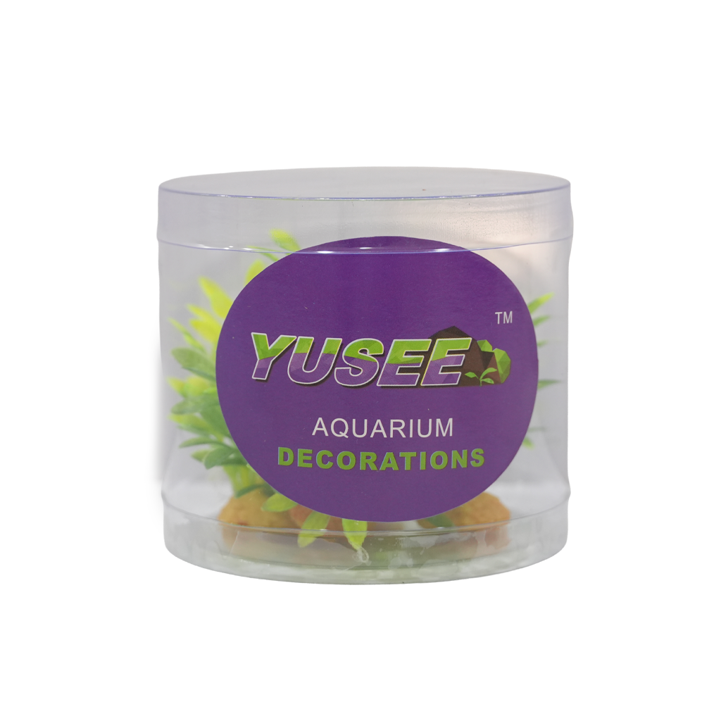 Yusee Aquarium Decorations - Artificial Plant 70610A-4 [Height:4"]