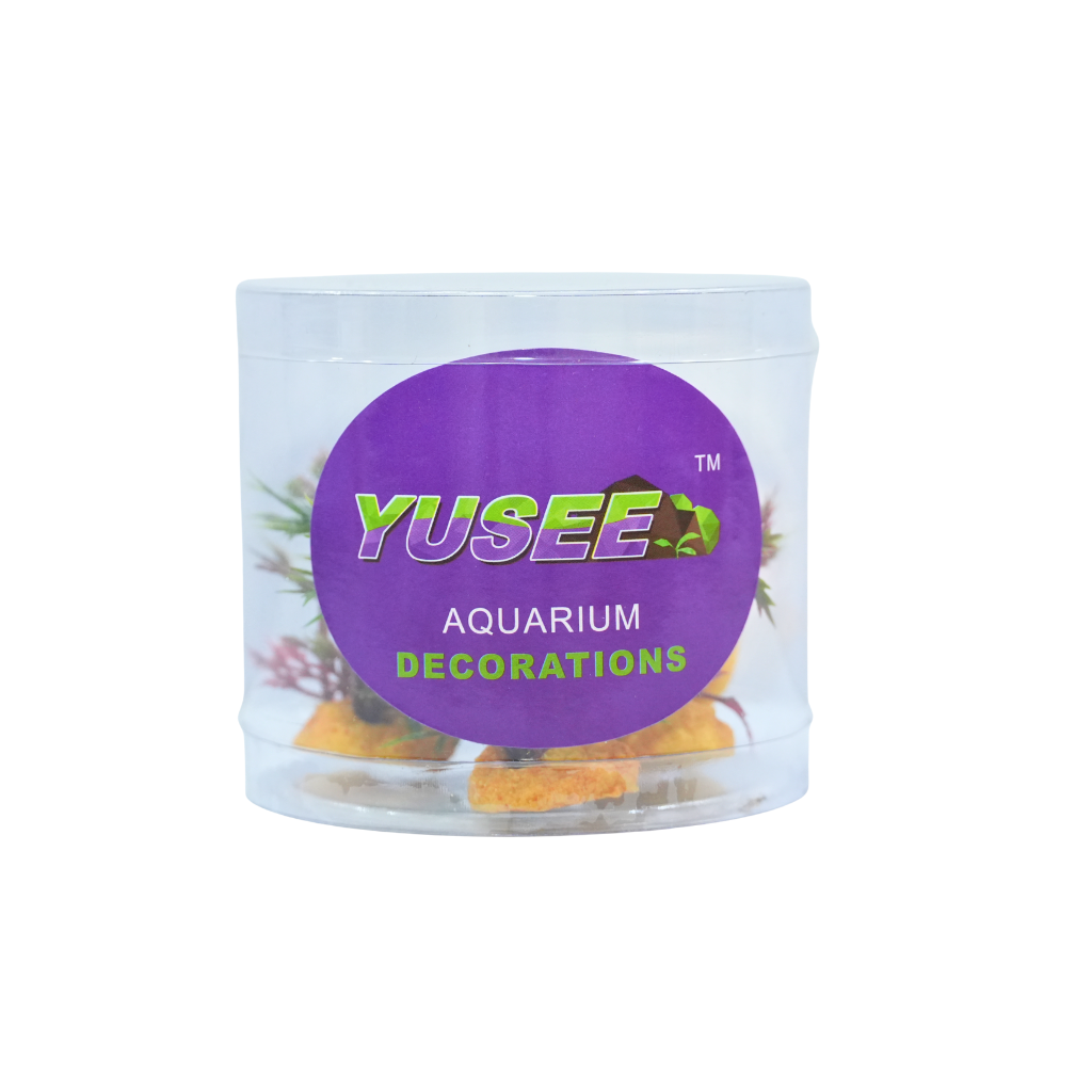 Yusee Aquarium Decorations - Artificial Plant 70610B-3 [Height:3"]