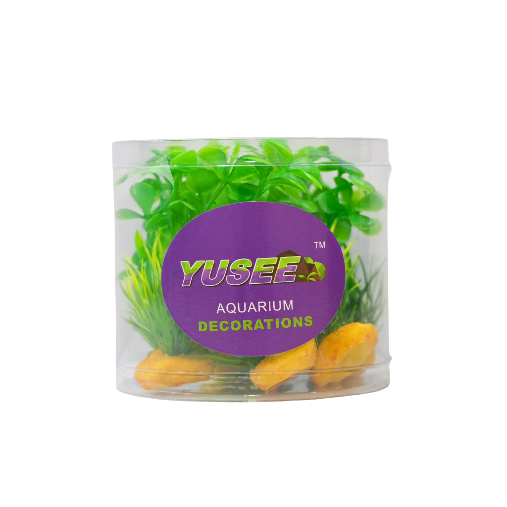 Yusee Aquarium Decorations - Artificial Plant YS-70535-4 [Height:4"]
