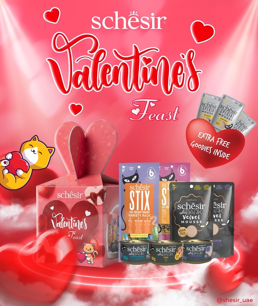 Schesir After Dark Valentine Feast'26 Gift Pack for Cats