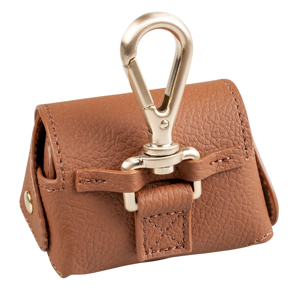 Duvo Imitation leather poo bag dispenser Brown 32x22cm