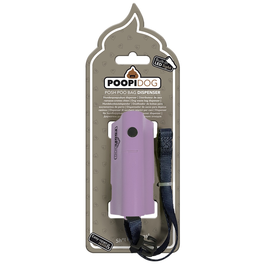 Duvo LED poo bag dispenser Purple  