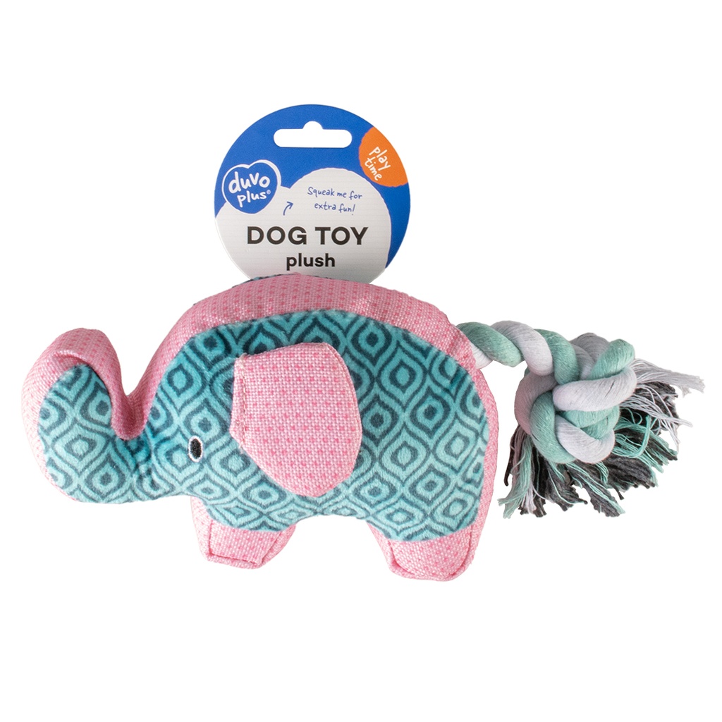 Duvo Plush Elephant retro Blue 24x11x5cm 