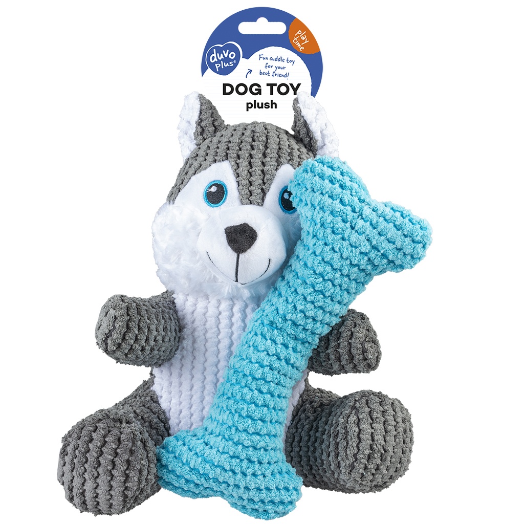 Duvo Plush duo husky + bone Multicolour 22x19x8cm  