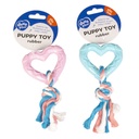 Duvo Puppy TPR Heart with cotton rope Mixed colors 14cm