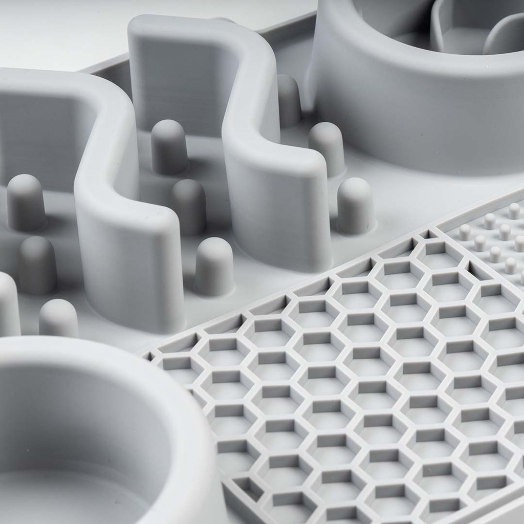 Duvo Slow down feeder 4-in-1 Grey 30x20x4cm