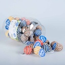 Duvo Striped sisal balls with sound Mixed colors 5x5x5cm