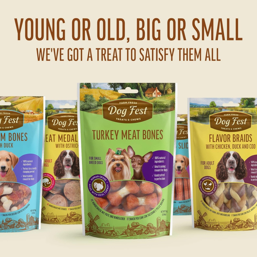 Dog Fest Calcium Bones With Chicken For Mini-Dogs - 55g (1.94oz)[Weight - 55g]