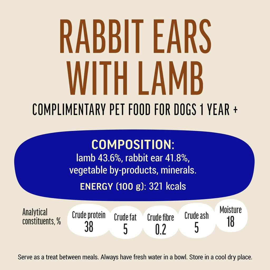 Dog Fest Rabbit Ears With Lamb For Mini-Dogs - 55g (1.94oz)[Weight - 55g]