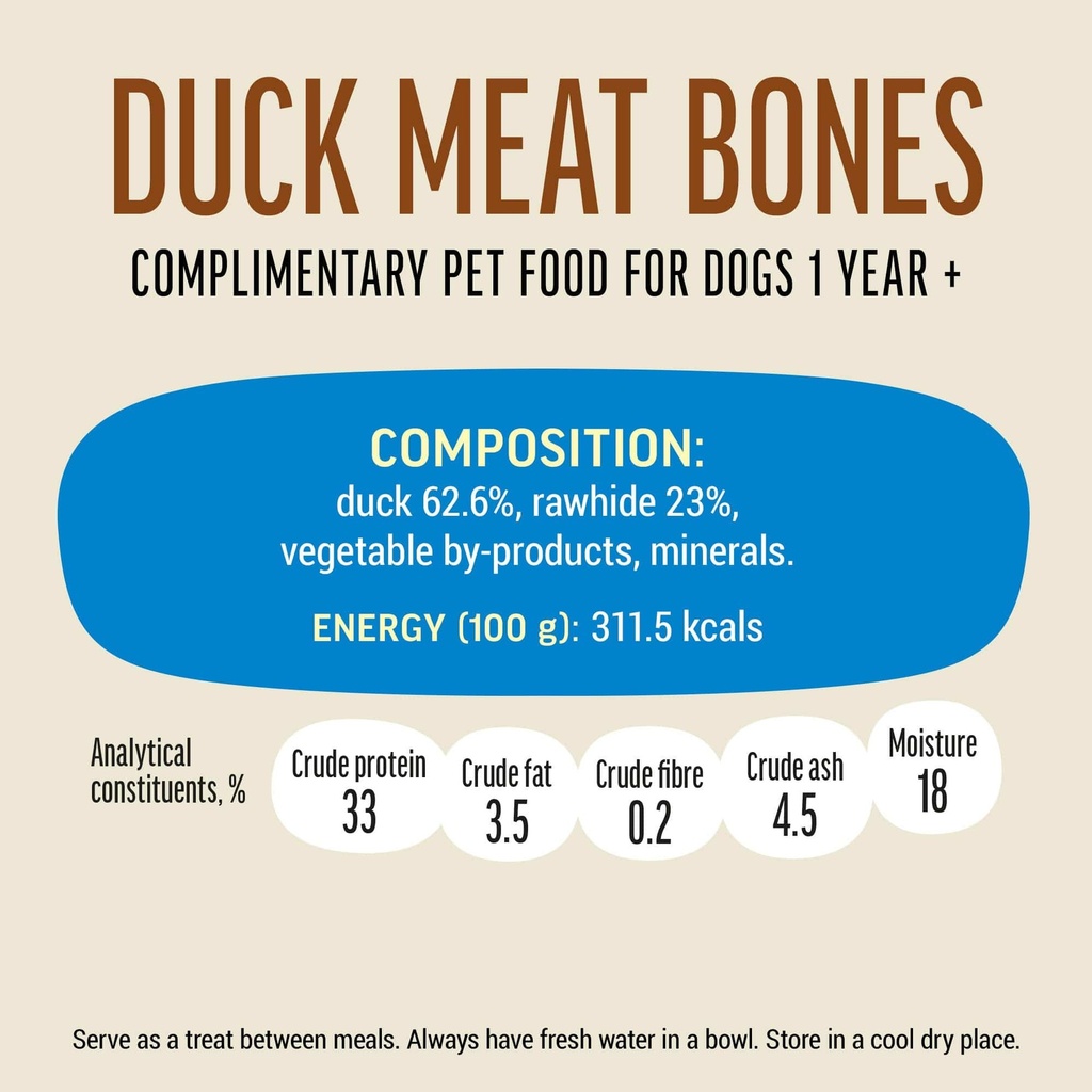 Dog Fest Duck Meat Bones For Mini-Dogs - 55g (1.94oz)[Weight - 55g]