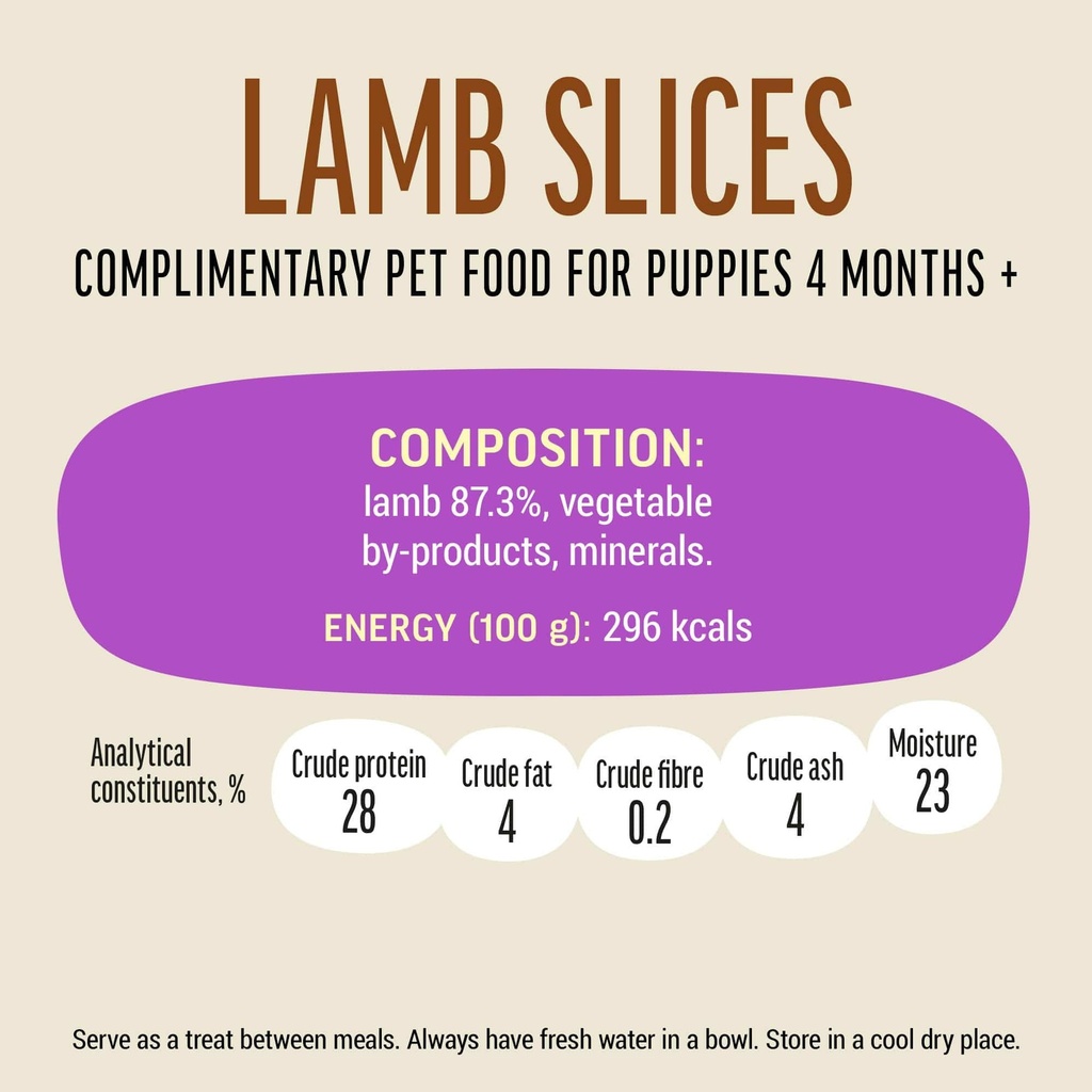 Dog Fest Lamb Slices For Puppies - 90g (3.17oz)[Weight - 90g]