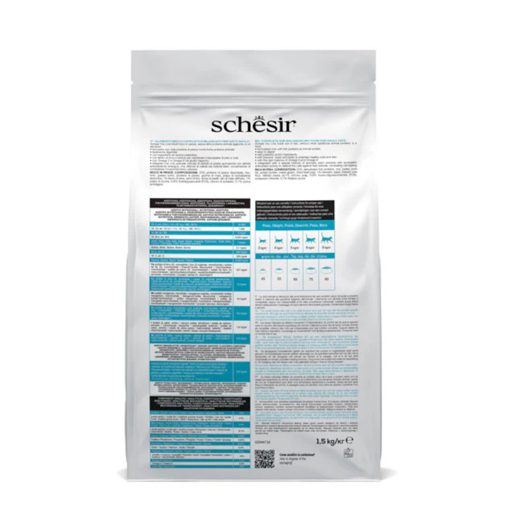 Schesir Cat Dry Food Maintenance with Fish-Adult[Weight - 1.5kg]