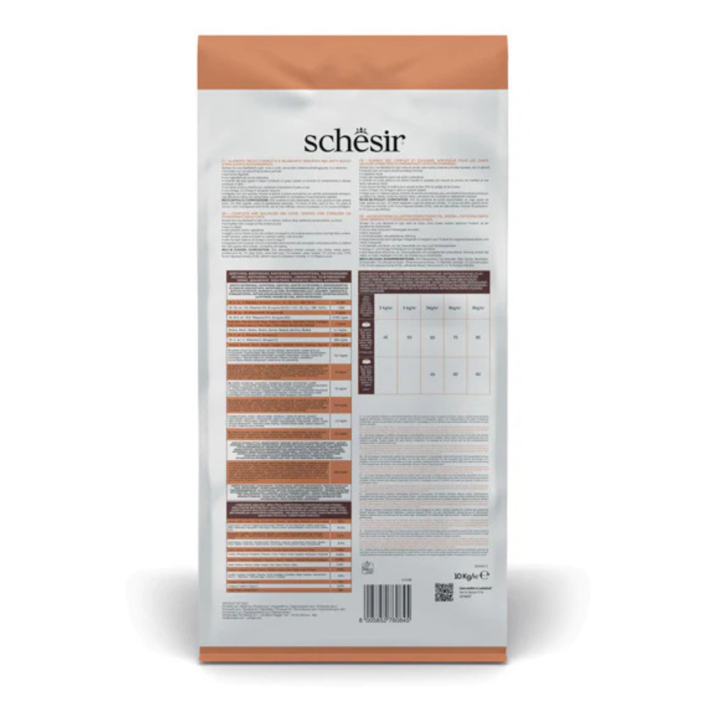 Schesir Dry food for adult cats with a single protein source - Sterilized & Light Rich in Chicken 10 kg