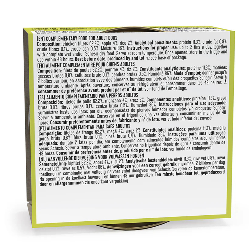 Schesir Dog Wet Food-Chicken Fillets With Apple[Weight - 150g]