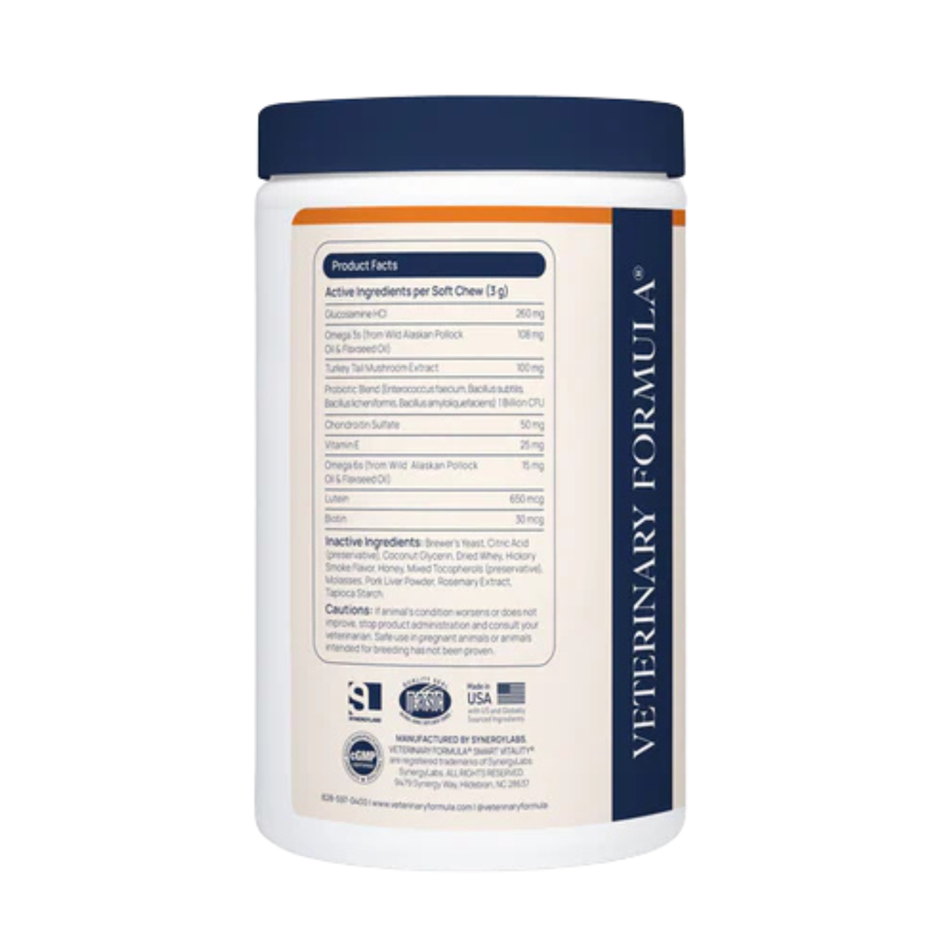 Synergy Labs Veterinary Formula Smart Vitality Senior Support Supplement For Dog  – 180g [Count - 60] 
