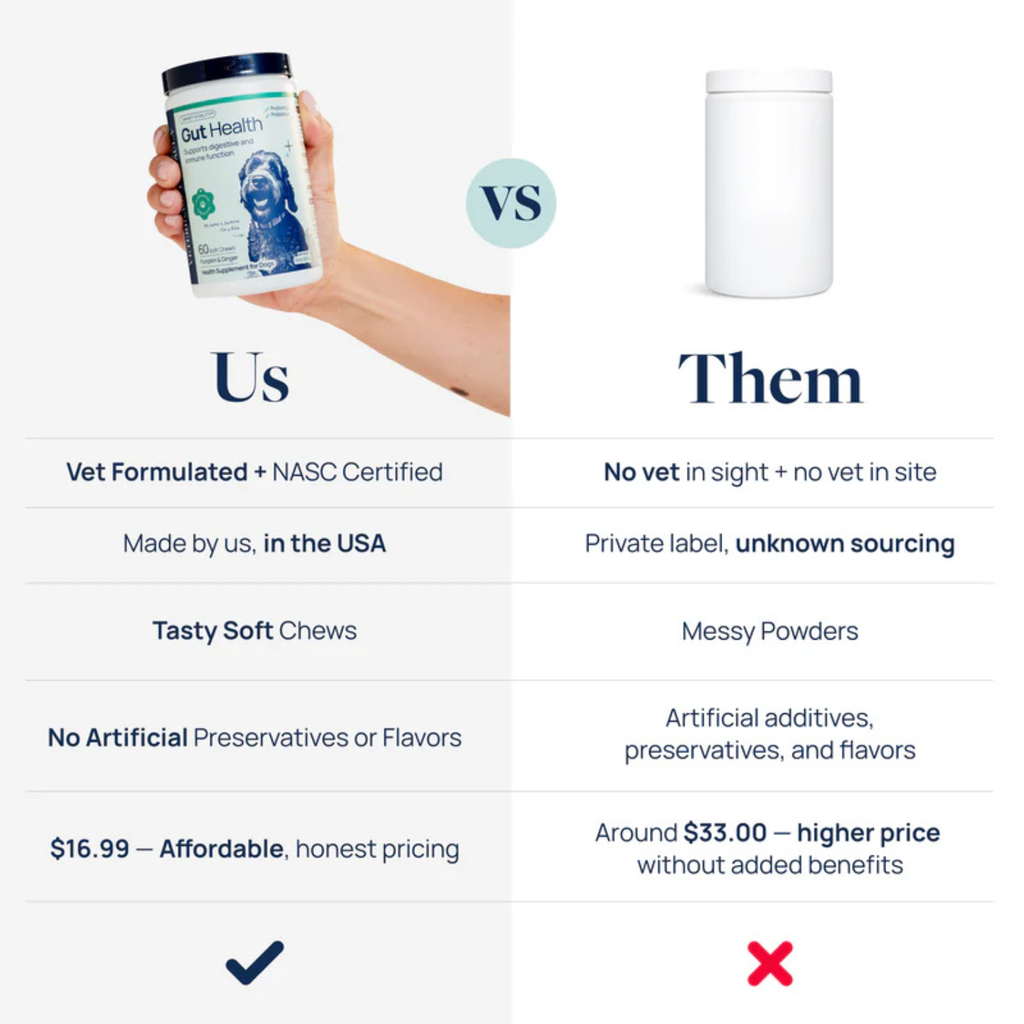 Synergy Labs Veterinary Formula Gut Health Formulated Probiotic Chews Supplement for Dogs – 225g [Count - 60]