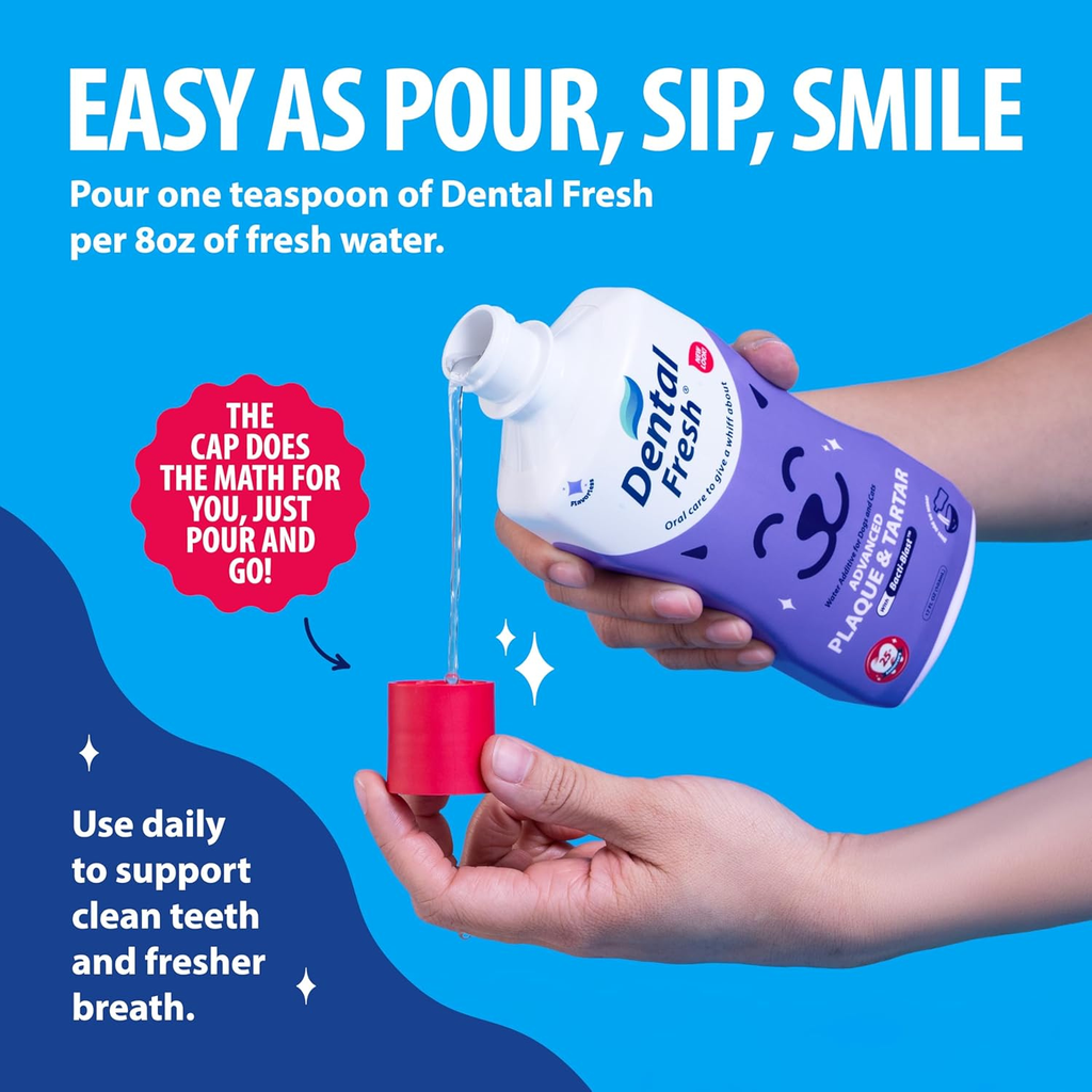 Synergy Labs Dental Fresh Plaque & Tartar Control Water Additive for Dogs & Cats 503ml[Volume - 503ml] 