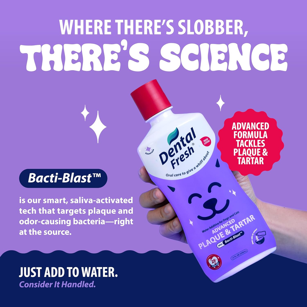 Synergy Labs Dental Fresh Plaque & Tartar Control Water Additive for Dogs & Cats 503ml[Volume - 503ml] 