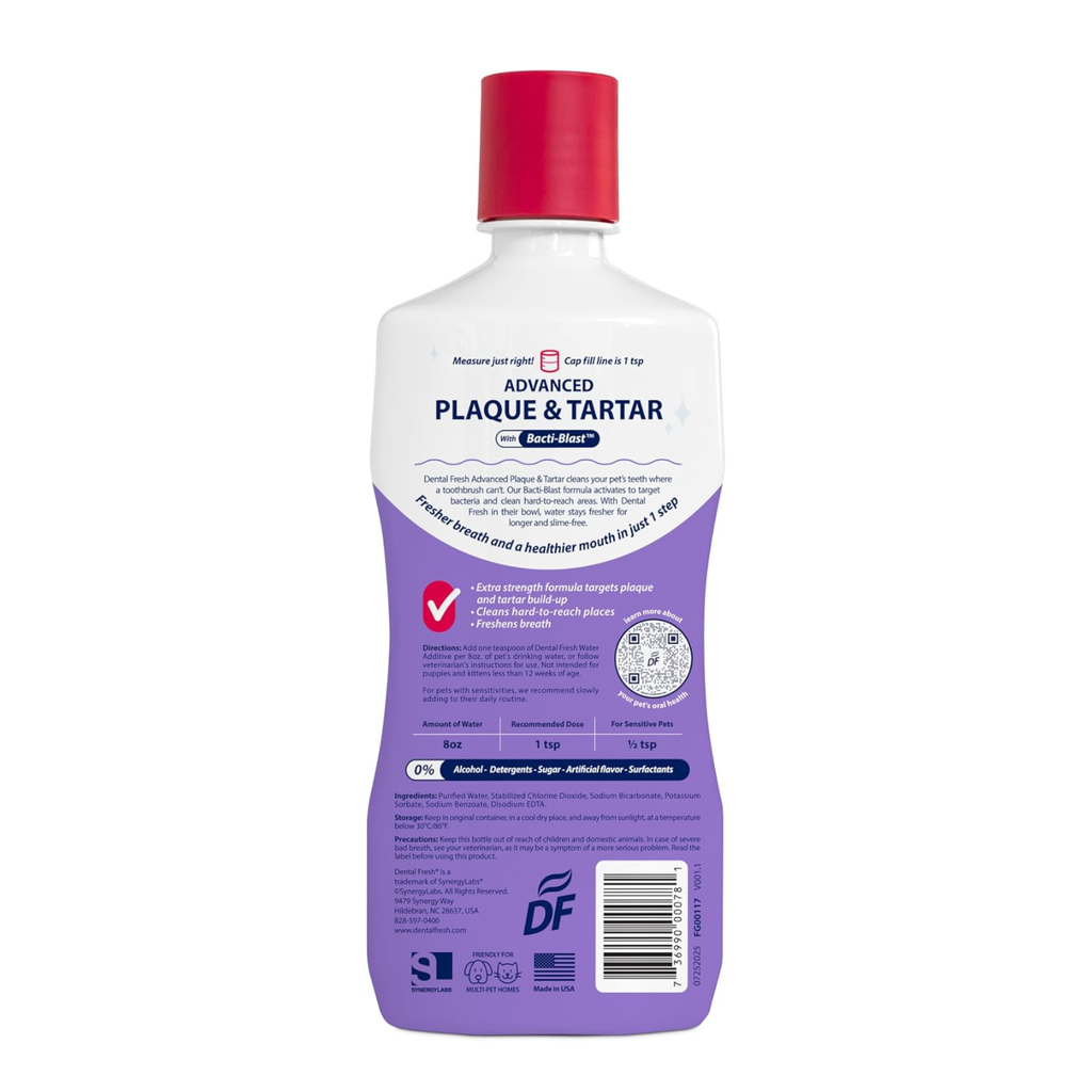 Synergy Labs Dental Fresh Plaque & Tartar Control Water Additive for Dogs & Cats 503ml[Volume - 503ml] 