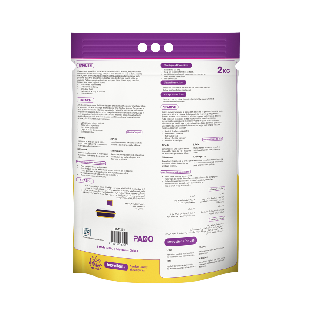 Pado Silica Crystal Cat Litter 2kg -Baby Powder